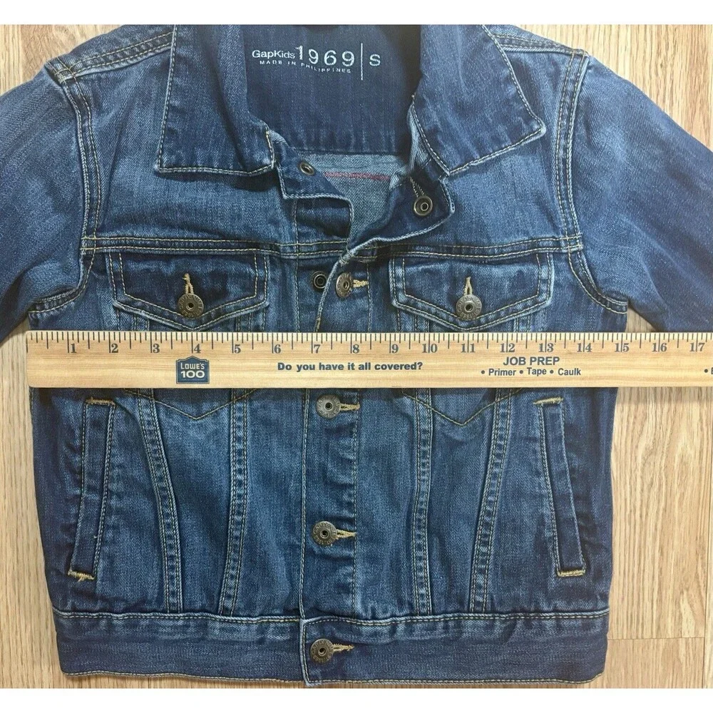 Minnie Mouse Fierce & Fashionable Upcycled Gap Girls Small Jean Jacket Denim